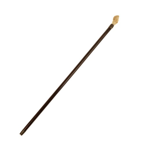 Baston con cabeza esculpida de marfil