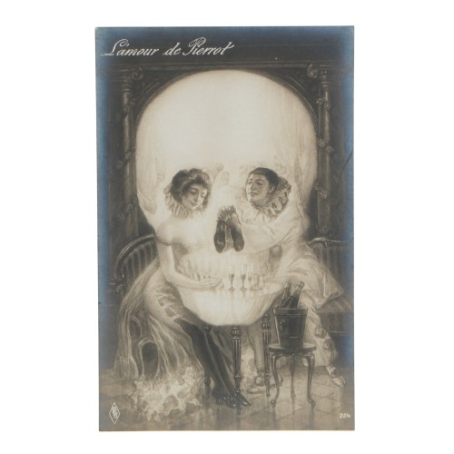 Postal ilusion optica L´amour de Pierrot