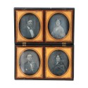 4 retratos Daguerrotipos en carcasa decorada