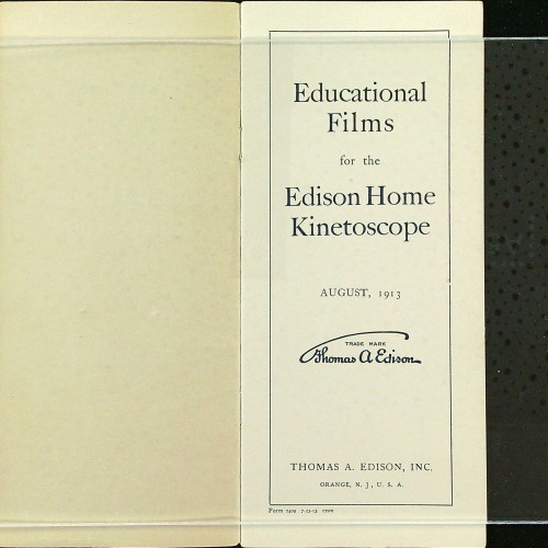 Libro 'Educational Films for the Edison Home Kinetoscope'