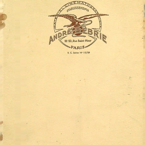 Libro 'Materiel cinematographique  ANDRE DEBRIE PARIS'