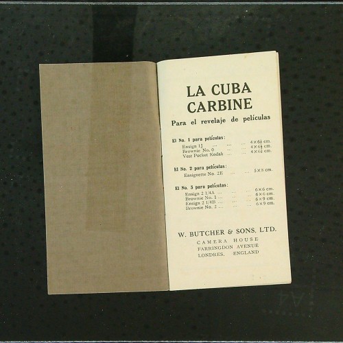 Libro 'la cuba carbine para el revelaje de películas', W. Butcher & Sons, Ltd  Español