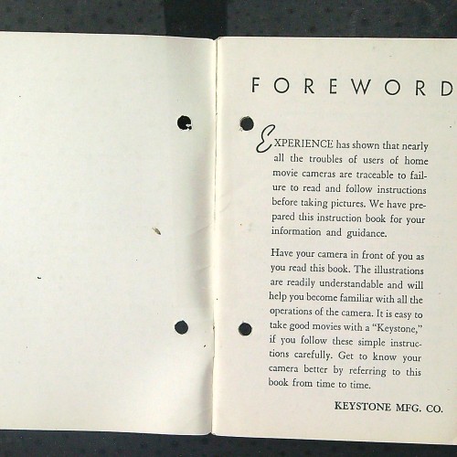 Libro ' instructions for  using the  keystone  movie camera'
