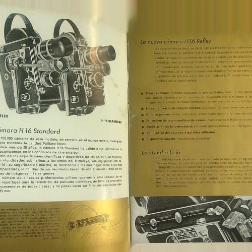 Libro cine 16 mm BOLEX PAILLARD  CATALOGO GENERAL  español
