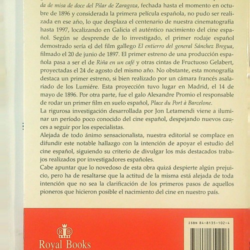 Libro  APORTACIONES A LOSN ORIGENES DEL CINE ESPAÑOL (JON LETAMENDI )