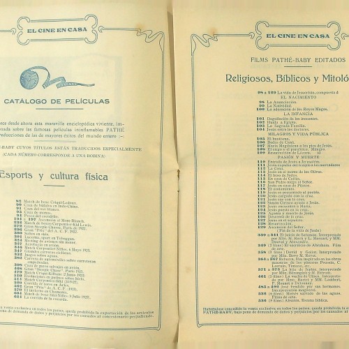 Catalogo de aparatos y peliculas pathe_baby