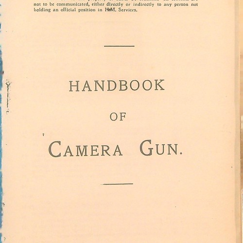 LIBRO INSTRUCCIONES HANDBOOK OF GAMERA GUN  AIR MINISTRY APRIL, 1919.