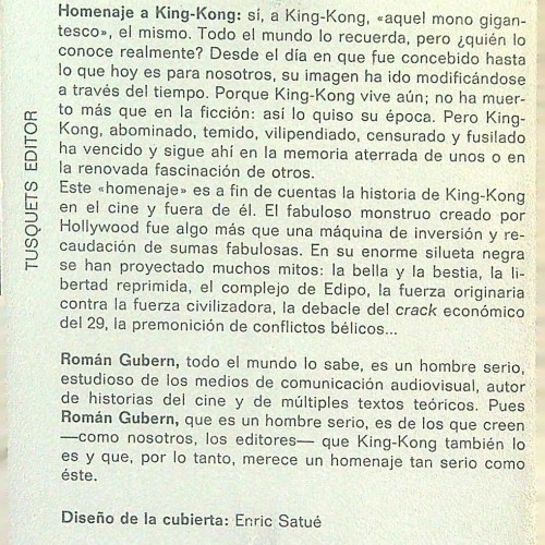 Libro HOMENAJE A KING KONG