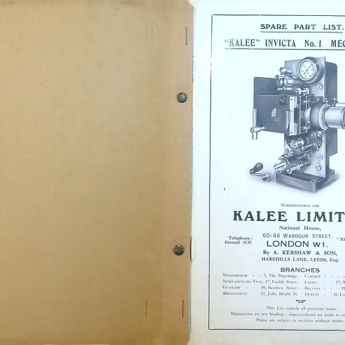 Libro 'SPARE PART LIST KALEE INVICTA Nº 1 MECHANISM