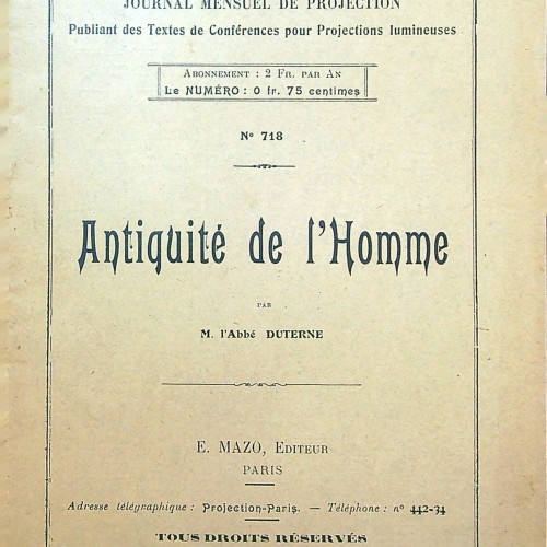 "LE CONFERENCIER JOURNAL Nª 12 MENSUEL DE PROJECTION 1912"