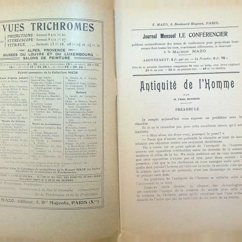 "LE CONFERENCIER JOURNAL Nª 12 MENSUEL DE PROJECTION 1912"
