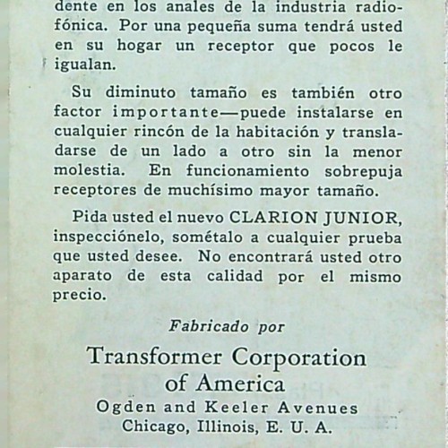 "Y He aqui el Nuevo Clarion Jr."
