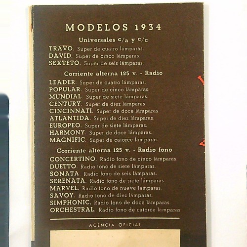 "CROSLEY DE CALIDAD MODELOS 1934"