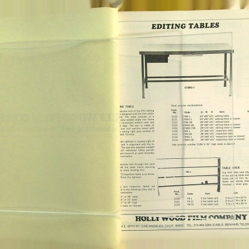 "HOLLYWOOD FILM COMPANY film handling and laboratory equipment - 3294."