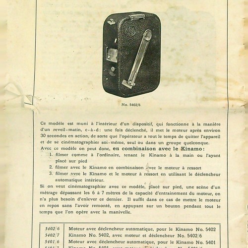 "LE KINAMO UNIVERSEL ica - Ica Société anonyme Dresde"  frances