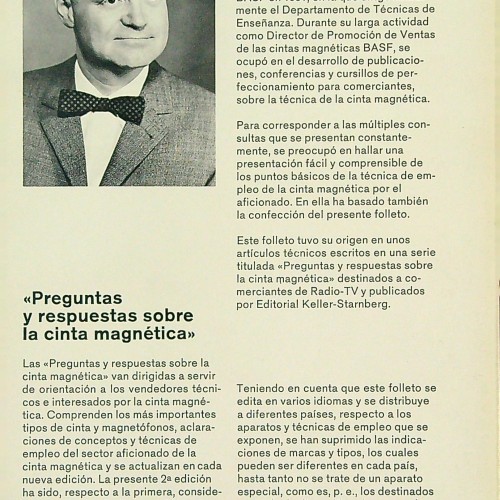"Preguntas y respuestas sobre la cinta magnética - Formuladas y contestadas por Heinz Ritter"