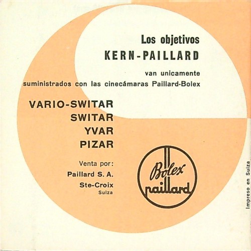 "Tabla de profundidad de campo para los objetivos - KERN PAILLARD - f=18-86 mm"