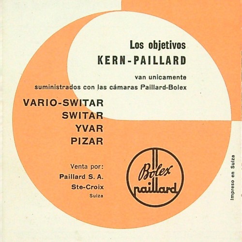 "Tabla de profundidad de campo para los objetivos - KERN PAILLARD - f=75 mm"