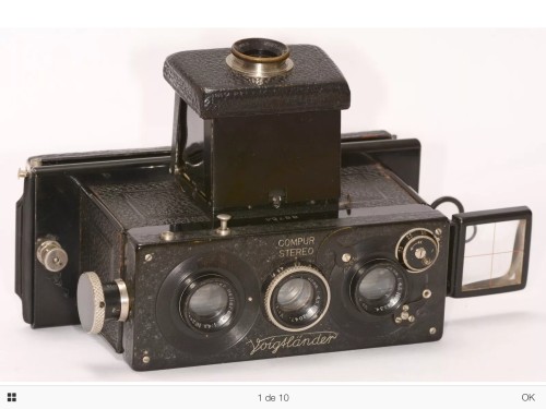 Stereflektoskop stereo camera Voigtländer 4.5x10.7 1925