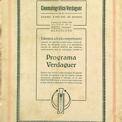 "Cine Popular - revista semanal ilustrada - MARY PICKFORD en La cantante callejera -20 céntimos"
