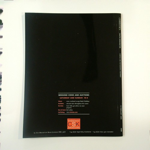 " South Kensington CHRISTIES - 15 February 2005 - New in 2005 Weekend Views and Auctions"