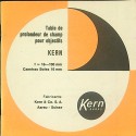 Folleto: : Table de profondeur de champ pour objectifs Kern (f = 16–100 mm) – Caméras Bolex 16 mm