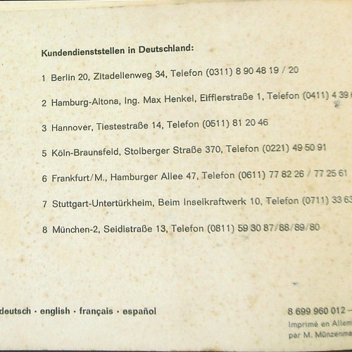 Folleto: : Manual de usuario para cámara de cine Bosch (modelo D Super 8 / C 2M).