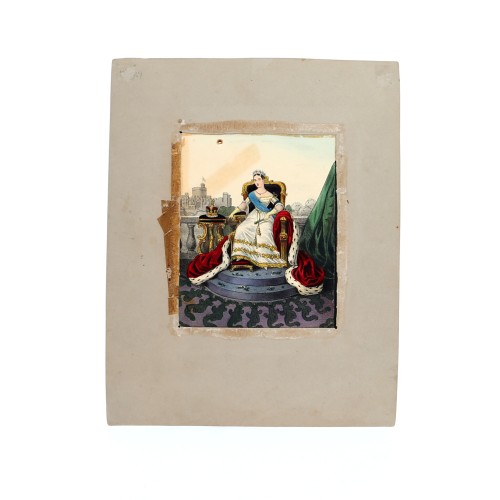 Optical hand-colored lithograph game" Royal Rose of England" 