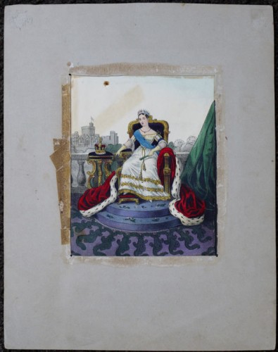 Optical hand-colored lithograph game" Royal Rose of England" 