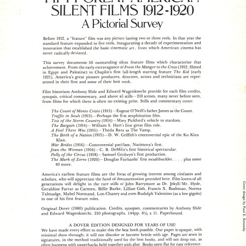 Libro: Fifty Great American Silent Films 1912–1920: A Pictorial Survey