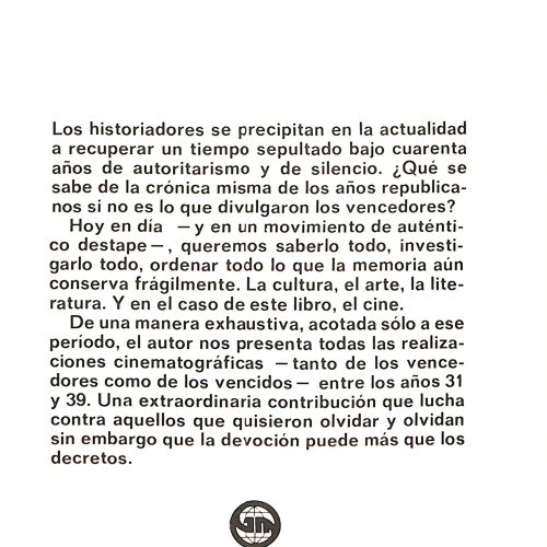 Libro; El cine republicano español, 1931-1939