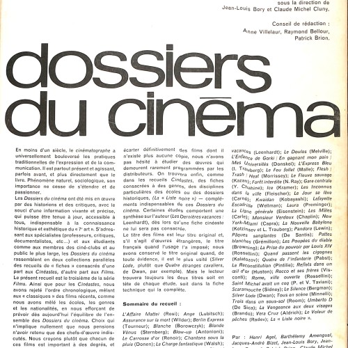 Libro: Dossiers du cinémao