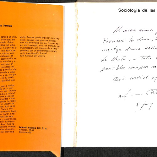 Libro: Este libro es "Sociología de las formas" de Arnau Puig, parte de la Colección Comunicación Visual.