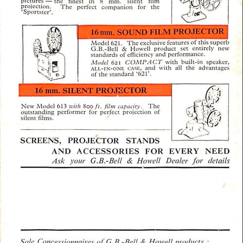 Folleto: Bell & Howell "Sportster" 8mm, modelo 605.