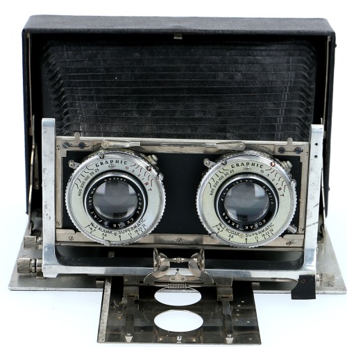 Obturateur de la caméra stéréo Kodak soufflet graphique Supermatic