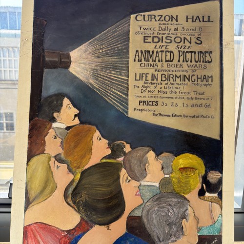Acrílico original cartel    Curzon Hall – Edison’s Life Size Animated Pictures