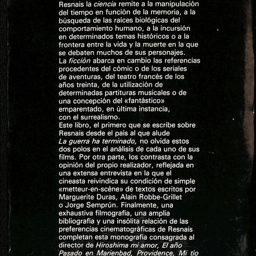 LIBRO: La ciencia y la ficción. El cine de Alain Resnais