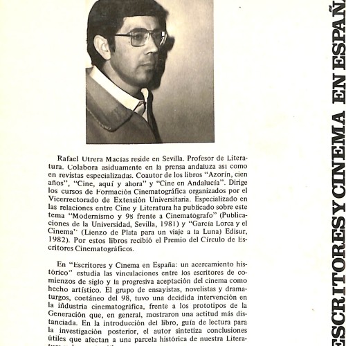 Libro: Escritores y cinema en España. Un acercamiento histórico