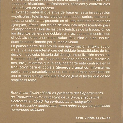 Libro: ROSA AGOST Traducción y doblaje: palabras, voces e imágenes