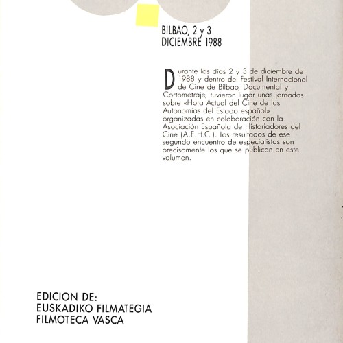 Jornadas sobre Hora Actual del Cine de las Autonomías del Estado Español