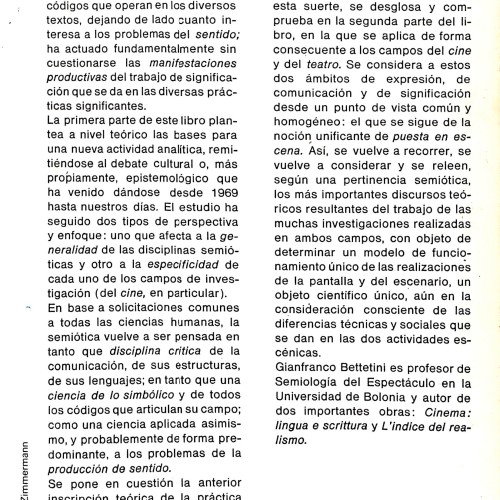 Producción significante y puesta en escena