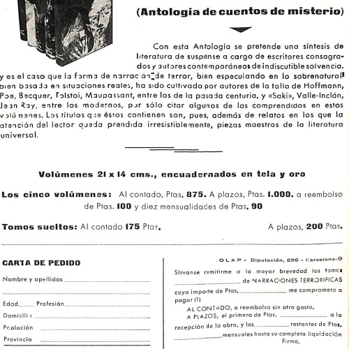 Narraciones Terroríficas (folleto publicitario) y Hitchcock Magazine, n.º 23 – Revista del Suspense