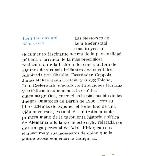 Memorias - Leni Riefenstahl