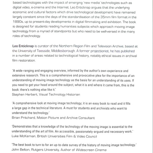 Moving Image Technology: From Zoetrope to Digital
