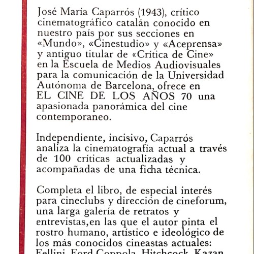 El cine de los años 70 - José María Caparrós Lera