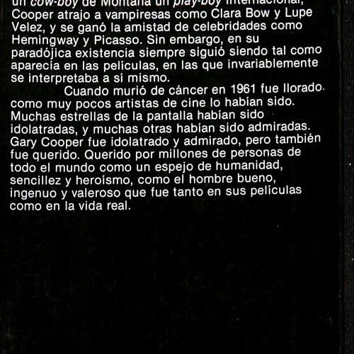 Libro - El último héroe. Una biografía de Gary Cooper - Larry Swindell