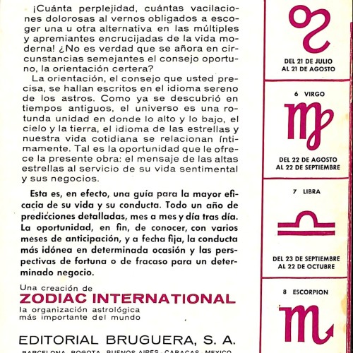 Libro - Horóscopo 1975 Piscis - Conozca día a día su horóscopo - Zodiac International