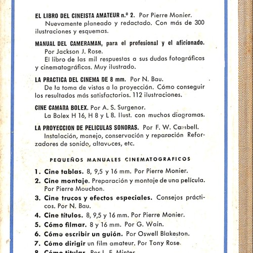 Libro - Cómo filmar una película amateur - G. Wain