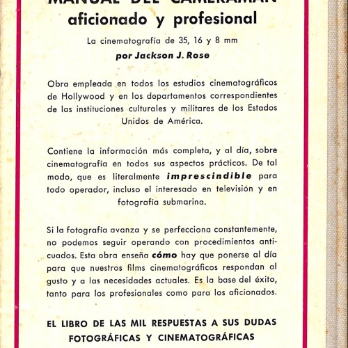 Libro - Cine Títulos. Material. Toma de vistas de 8, 9,5 y 16 mm - Omega