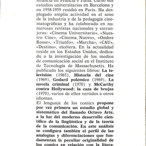 Libro - “El lenguaje de los comics” - Román Gubern
